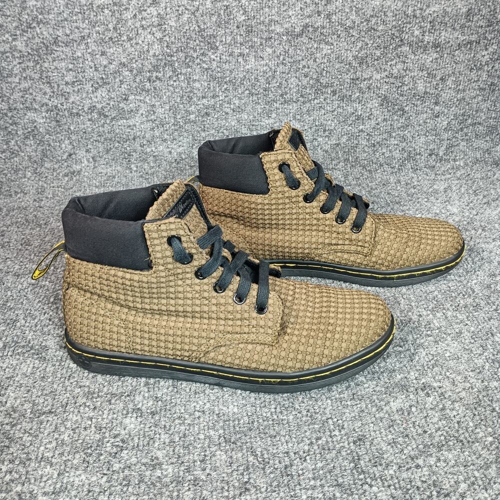 Dr. Martens Canvas Boots Women Size 7 Tan Khaki Maelly Textured